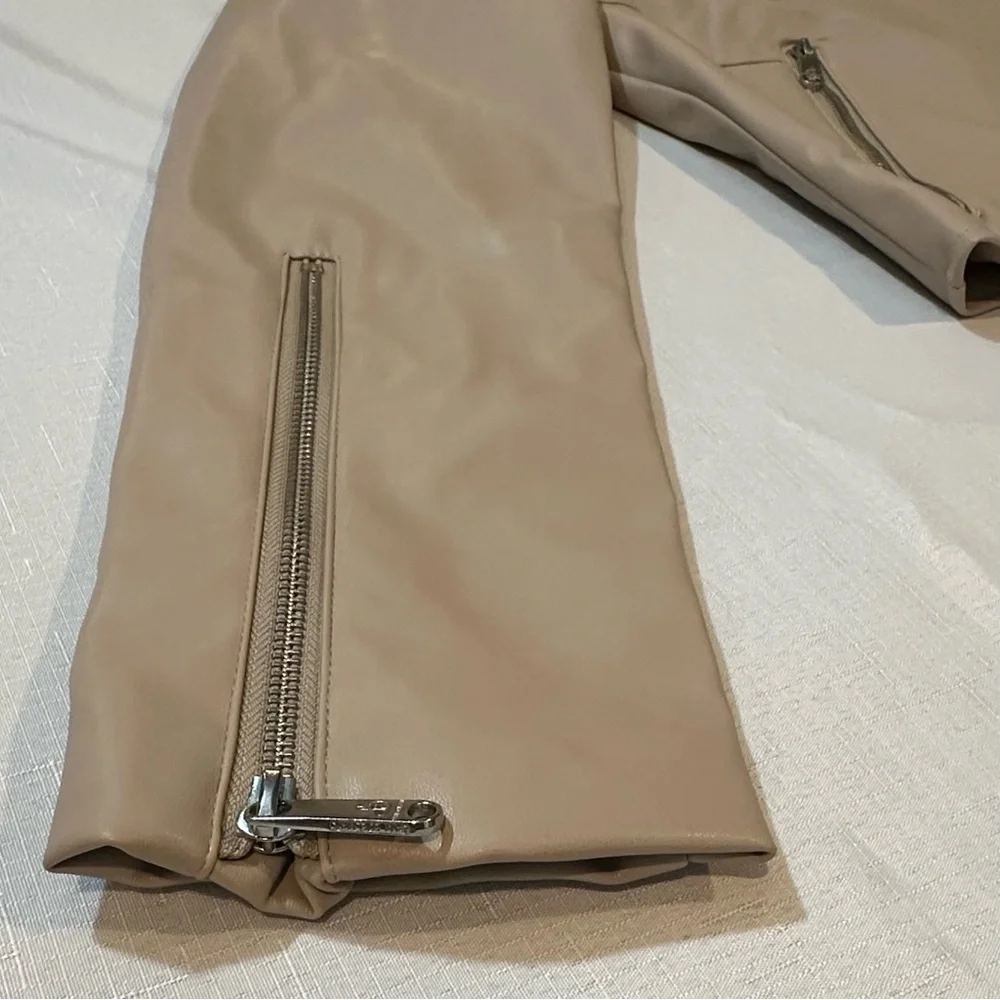 Sam Edelman Faux Leather Moto Jacket Beige | NWT Size Small - Picture 3 of 12